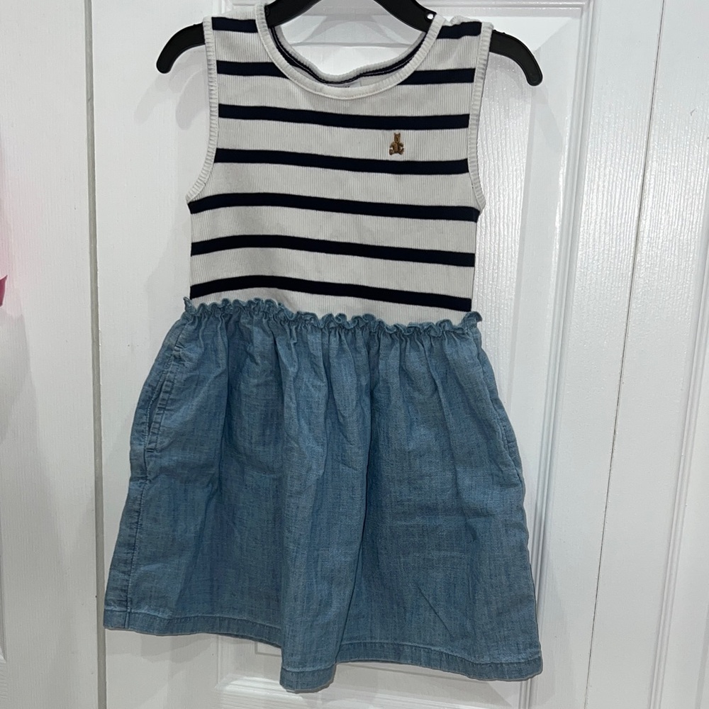 GAP Navy Striped Dress with Denim Skirt